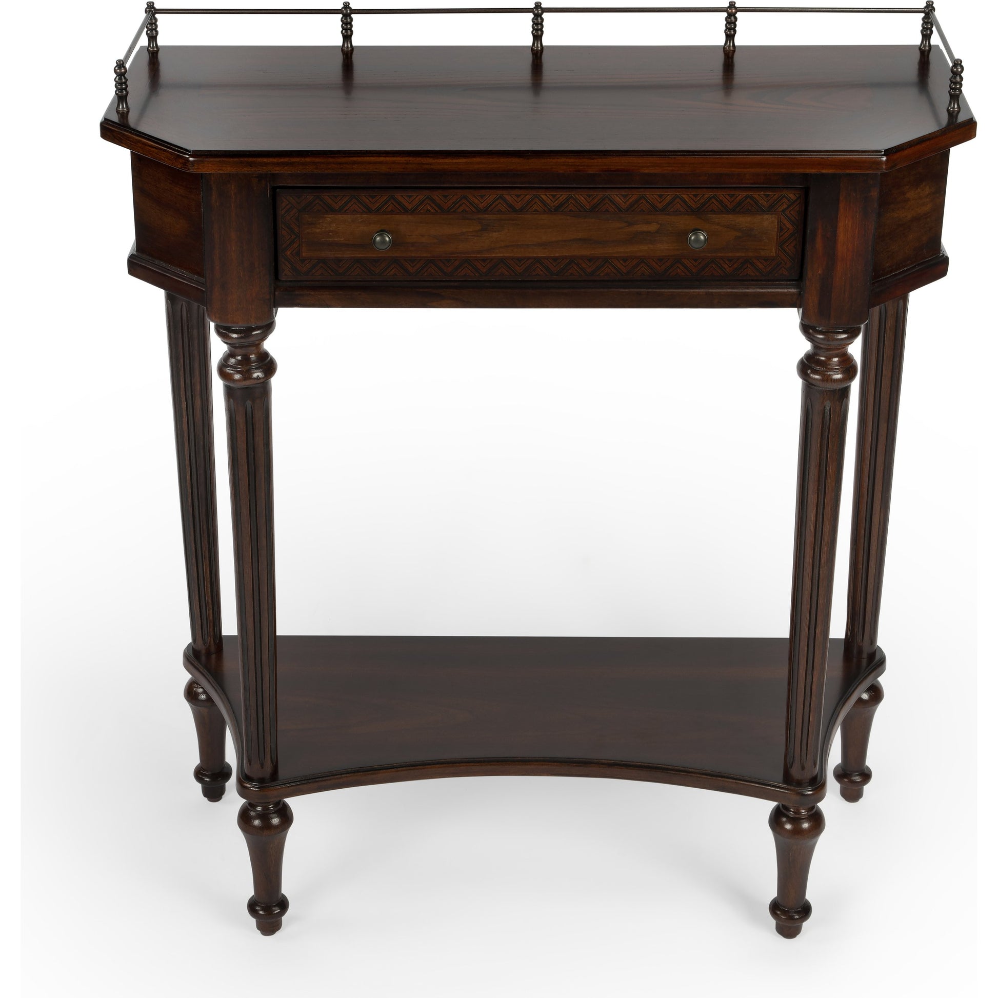 Charleston Console Table by Butler Specialty Company. Made from poplar solids, mdf, ash, mahogany veneers in a traditional style.