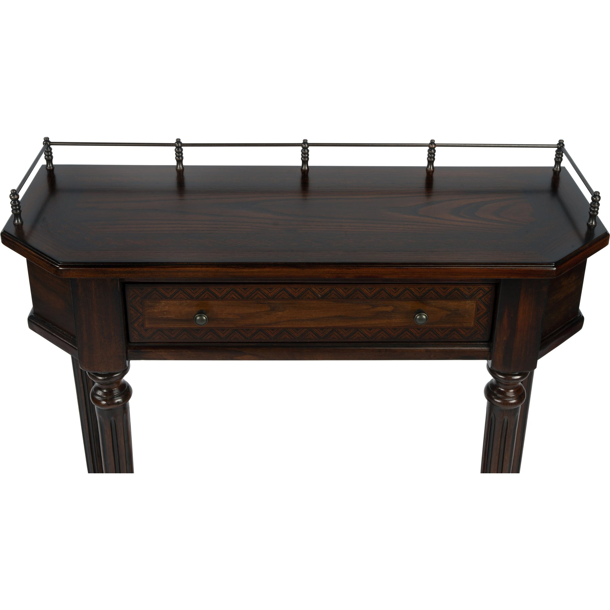 Charleston Console Table by Butler Specialty Company. Made from poplar solids, mdf, ash, mahogany veneers in a traditional style.