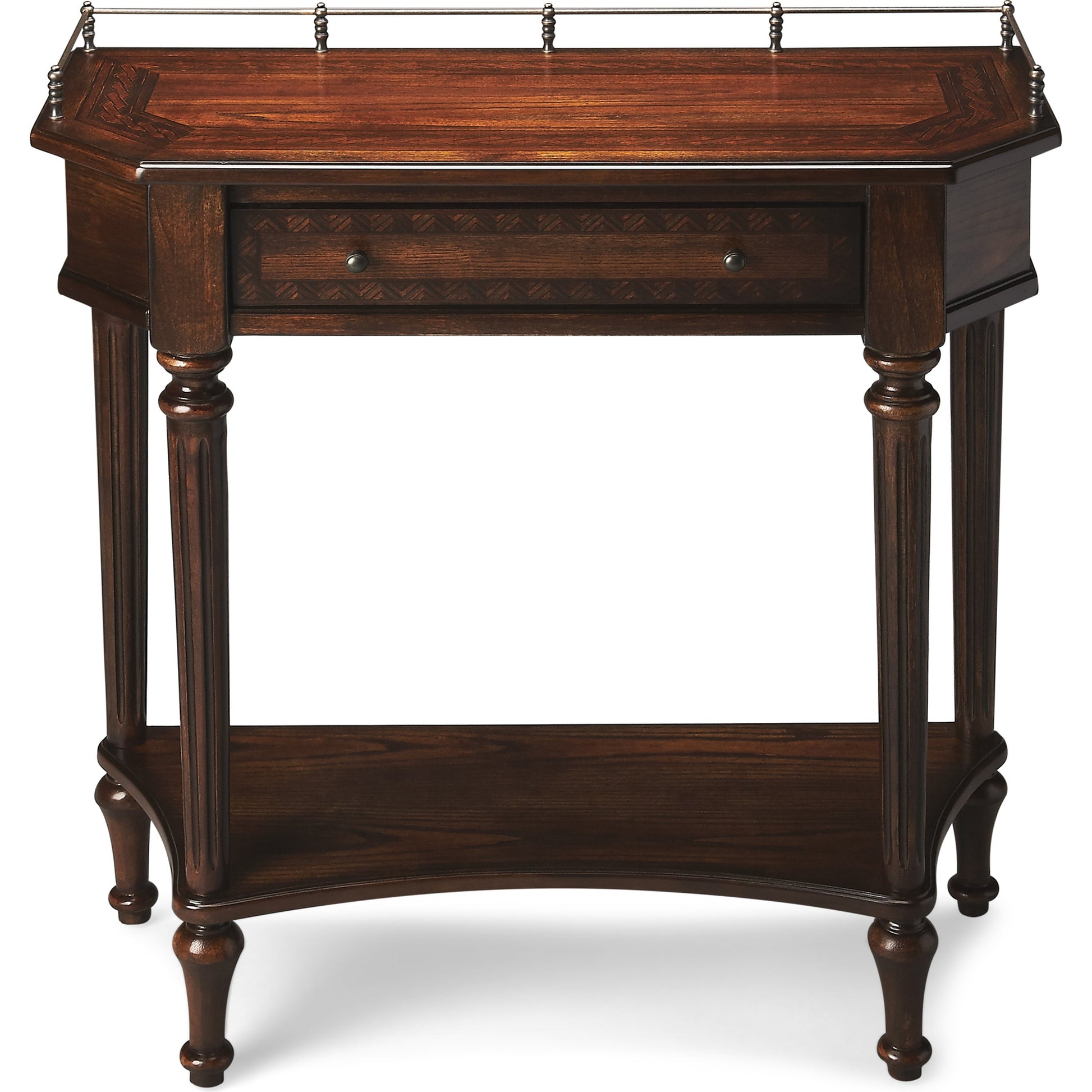 Charleston Console Table by Butler Specialty Company. Made from poplar solids, mdf, ash, mahogany veneers in a traditional style.