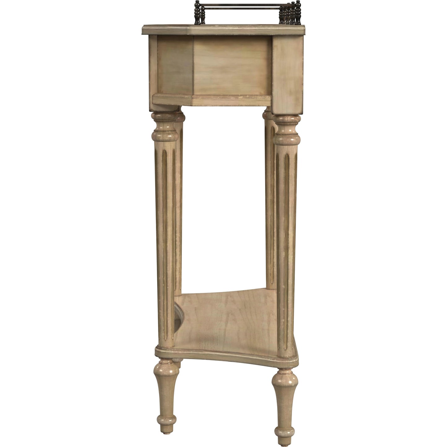 003 SI-2021908 | Additional Silo | Charleston One Drawer Console Table by Butler Specialty Company in beige and antique beige. Made from oak veneer, fiberboard, poplar solids, resin in a modern style.