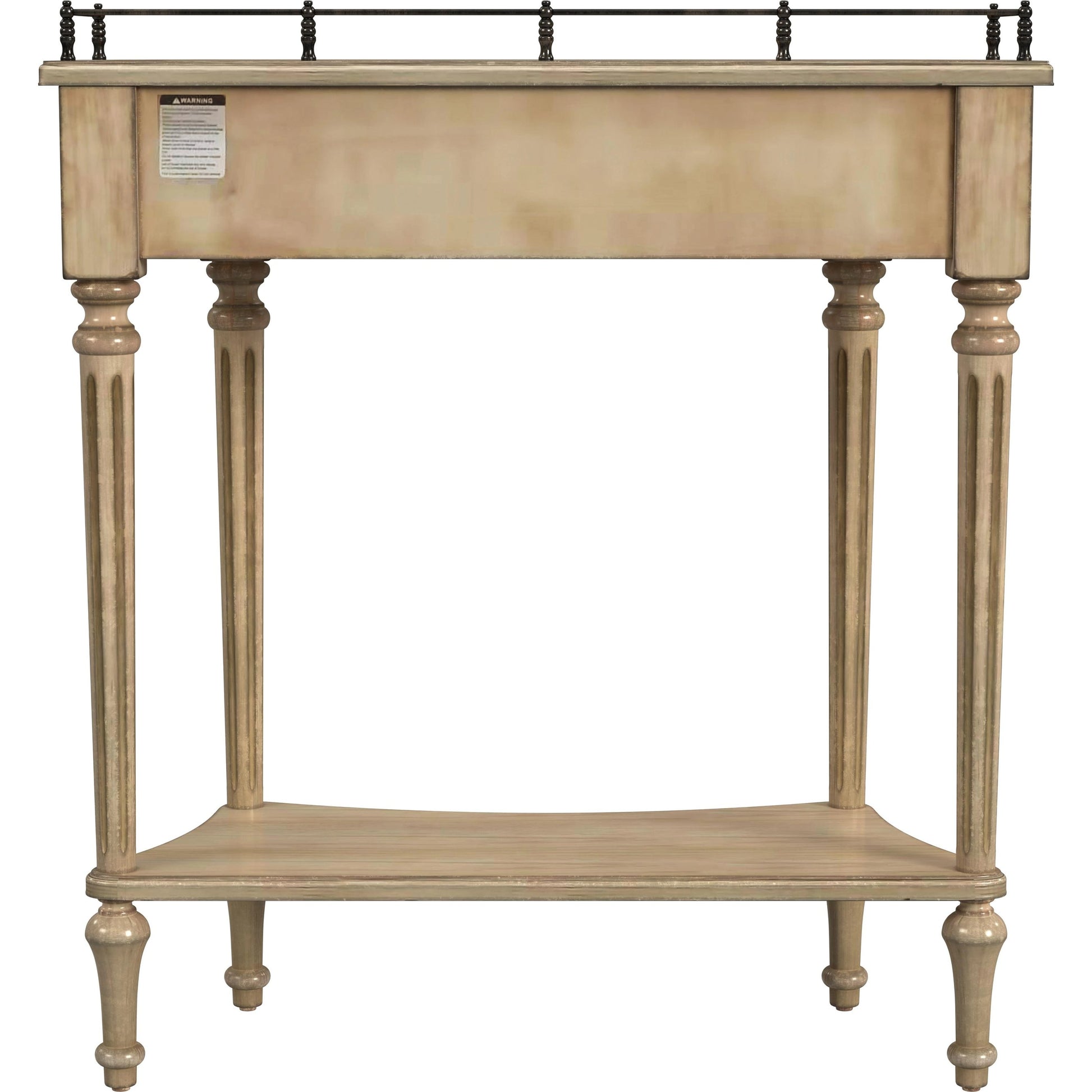 Charleston One Drawer Console Table by Butler Specialty Company in beige and antique beige. Made from oak veneer, fiberboard, poplar solids, resin in a modern style.