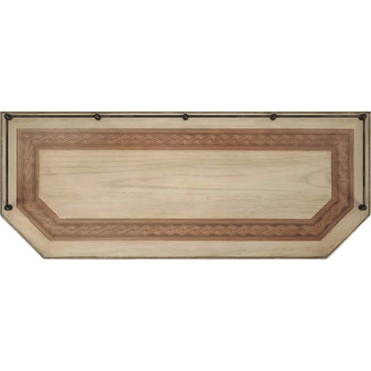 Charleston One Drawer Console Table by Butler Specialty Company in beige and antique beige. Made from oak veneer, fiberboard, poplar solids, resin in a modern style.