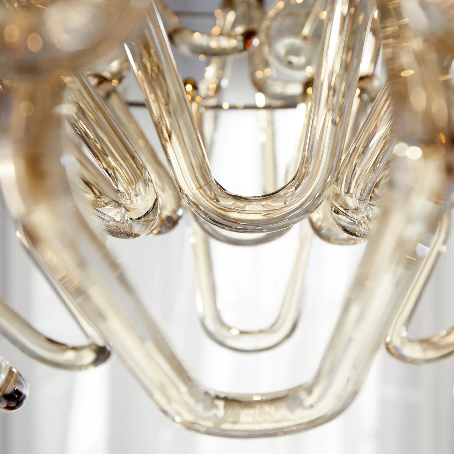 012 S-257126 | Closeup | Roswell Pendant by Cyan Design in chrome. Made from cognac glass, iron in a modern style.