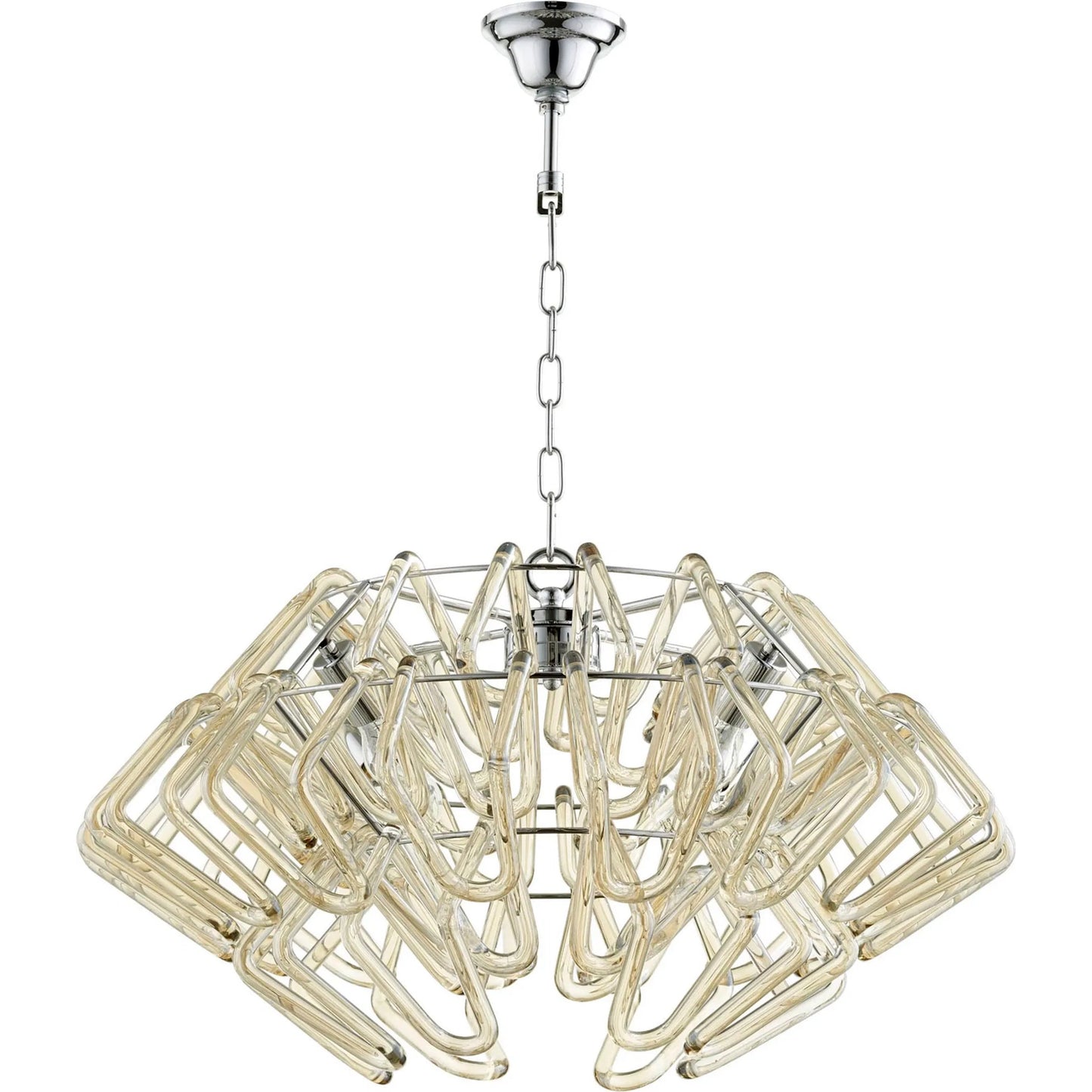 010 S-257126 | Primary Silo | Roswell Pendant by Cyan Design in chrome. Made from cognac glass, iron in a modern style.