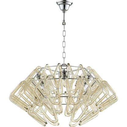 Roswell Pendant by Cyan Design in chrome. Made from cognac glass, iron in a modern style.