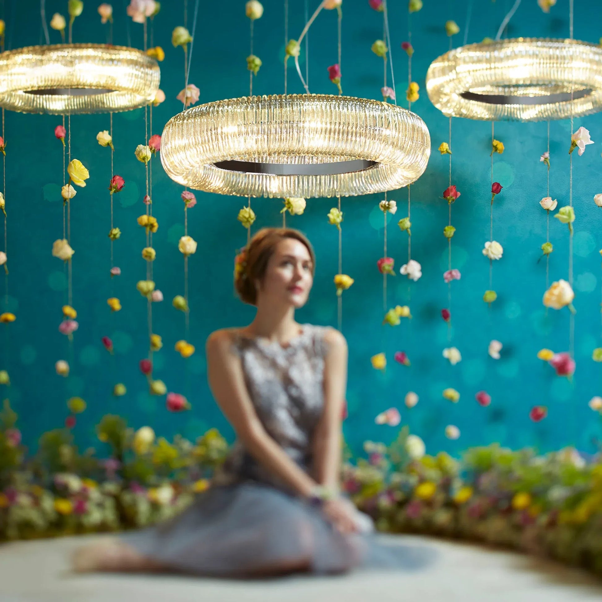 Beaming Around Round Pendant by Cyan Design in chrome. Made from glass, iron in a modern style.