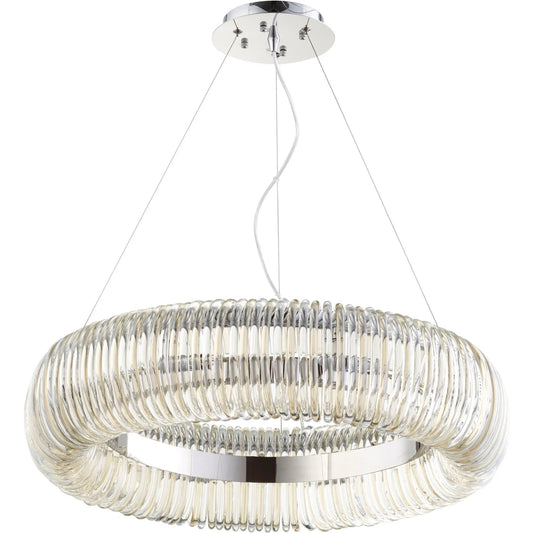 Beaming Around Round Pendant by Cyan Design in chrome. Made from glass, iron in a modern style.