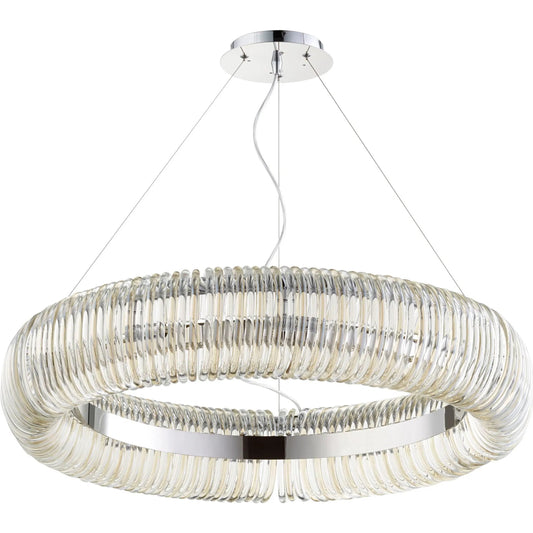 Beaming Around Round Pendant by Cyan Design in chrome. Made from glass, iron in a modern style.