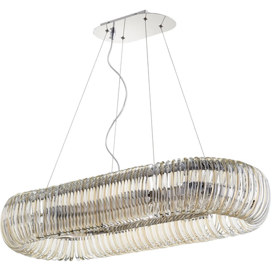 Beaming Around Oval Pendant by Cyan Design in chrome. Made from glass, iron in a modern style.