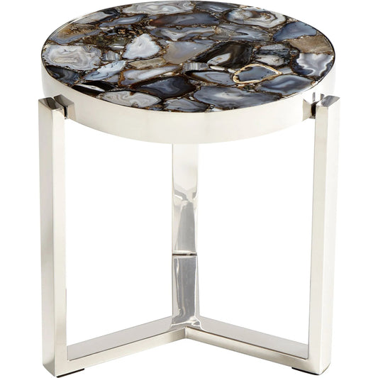 001 S-255726 | Primary Silo | Geodance Side Table by Cyan Design in nickel. Made from stone, iron in a modern style.