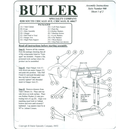 Petrov Valet by Butler Specialty Company. Made from rubberwood, poplar hardwood solids, mdf, cherry veneer in a traditional style.