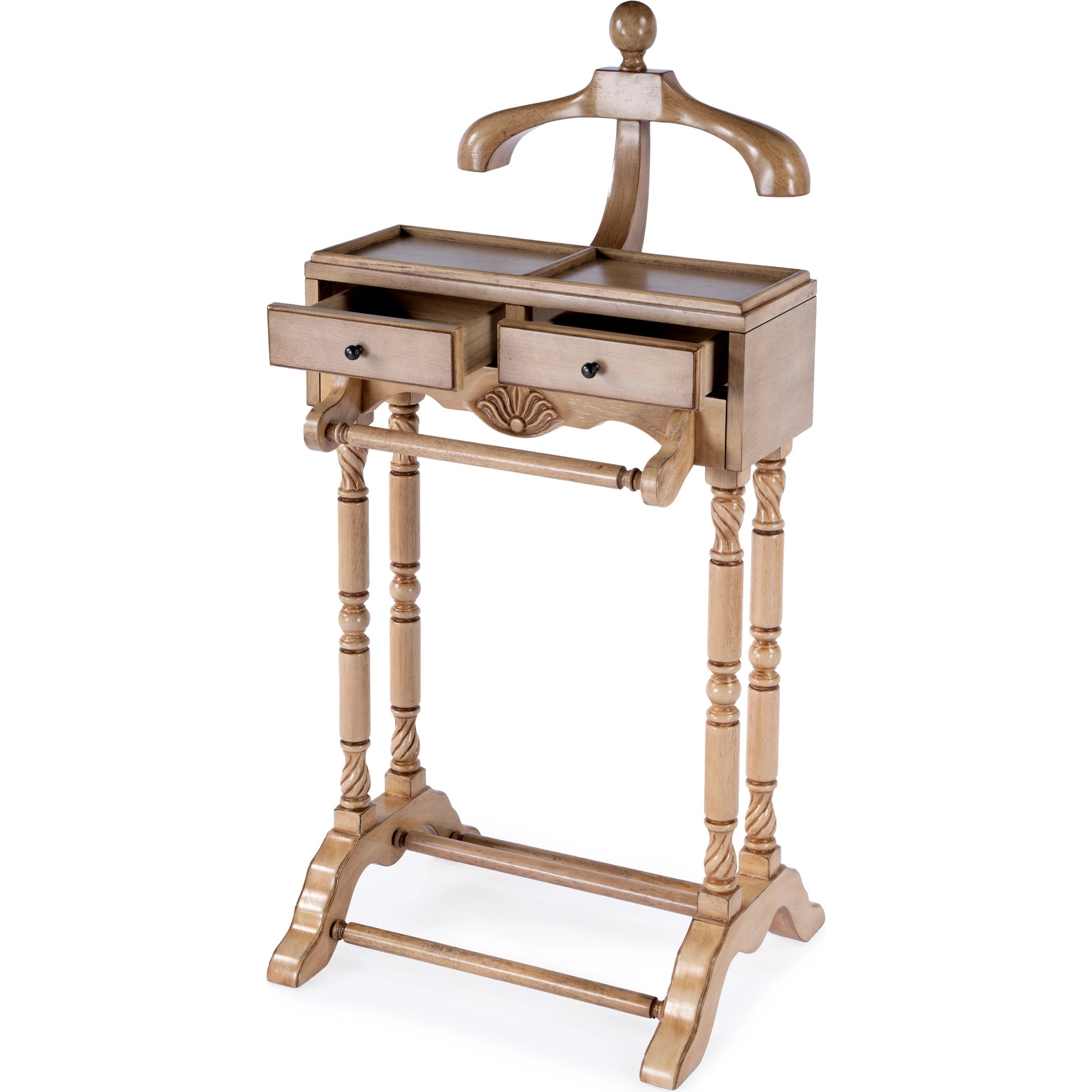 Petrov Clothing Valet Stand by Butler Specialty Company. Made from rubberwood and poplar hardwood solids, mdf, cherry veneer in a traditional style.