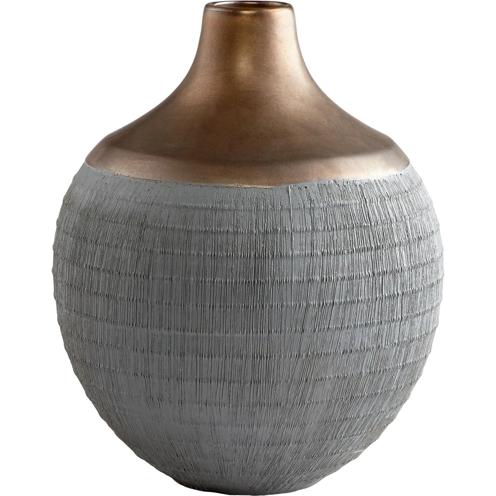 Osiris Vase by Cyan Design in charcoal gray, bronze. Made from ceramic in a modern style.
