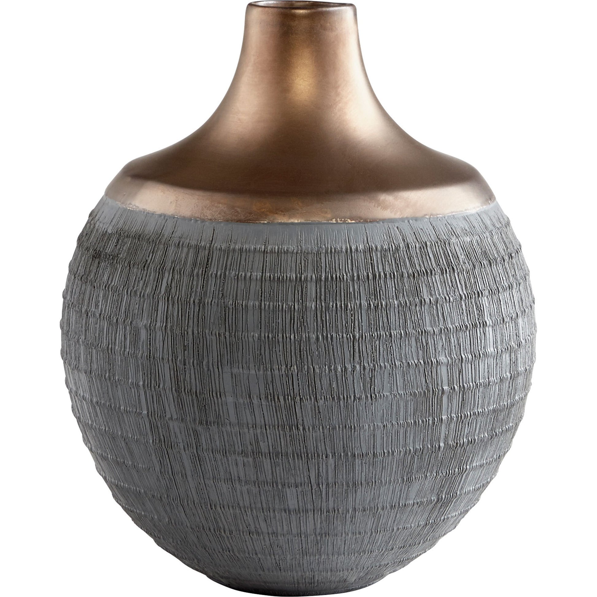 Osiris Vase by Cyan Design in charcoal gray, bronze. Made from ceramic in a modern style.