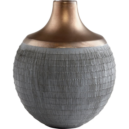 Osiris Vase by Cyan Design in charcoal gray, bronze. Made from ceramic in a modern style.