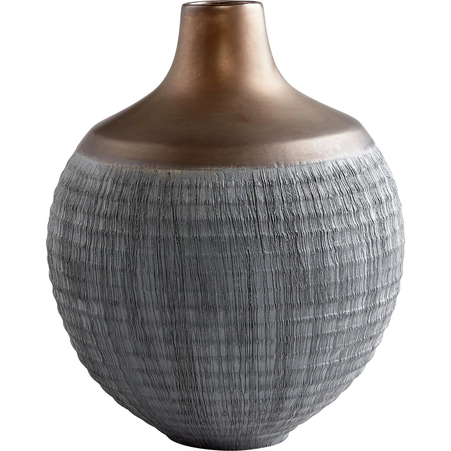 003 S-256766 | Primary Silo | Osiris Vase by Cyan Design in charcoal gray, bronze. Made from ceramic in a modern style.
