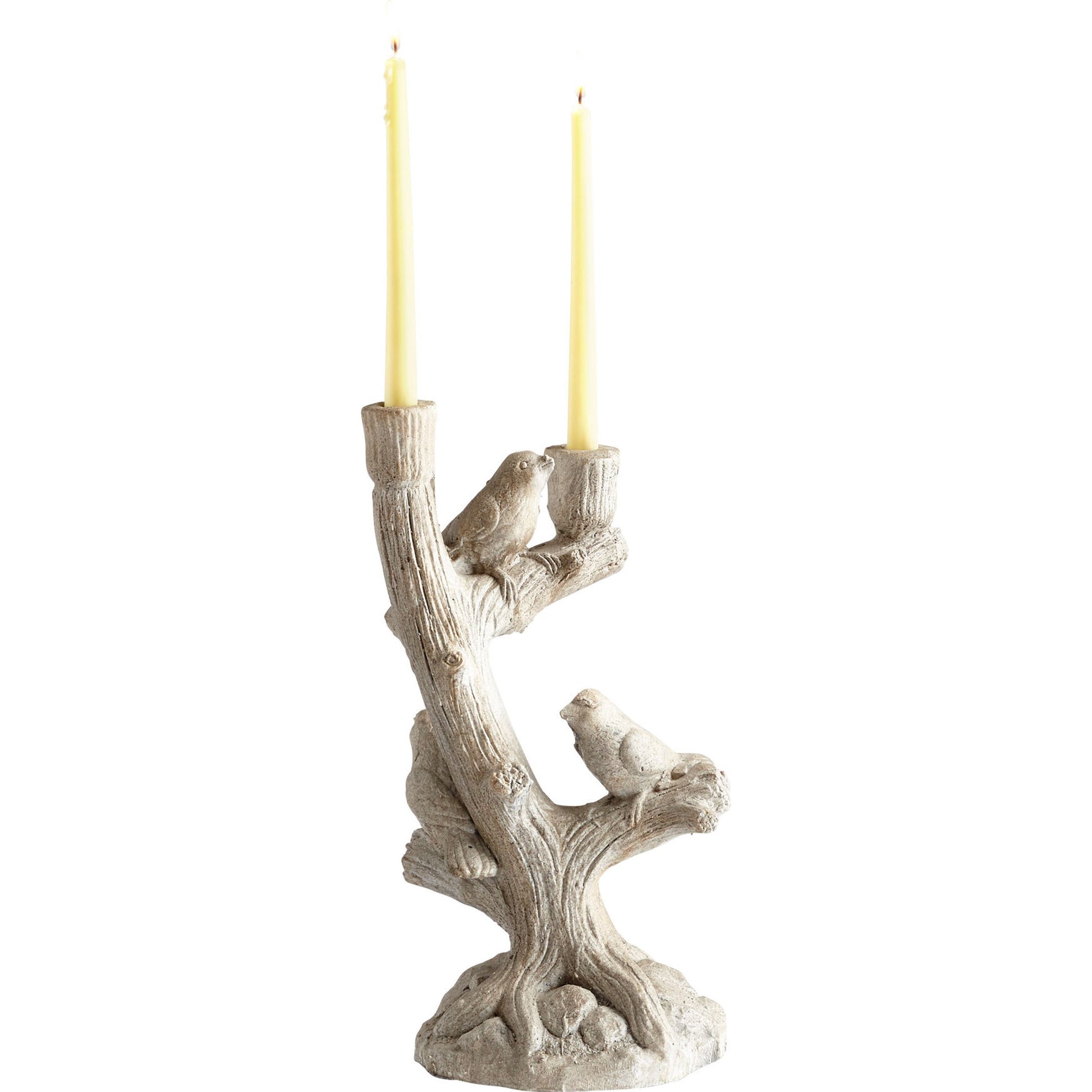 Look Out Candleholder by Cyan Design in weathered stone. Made from resin in a cottage & farmhouse style.