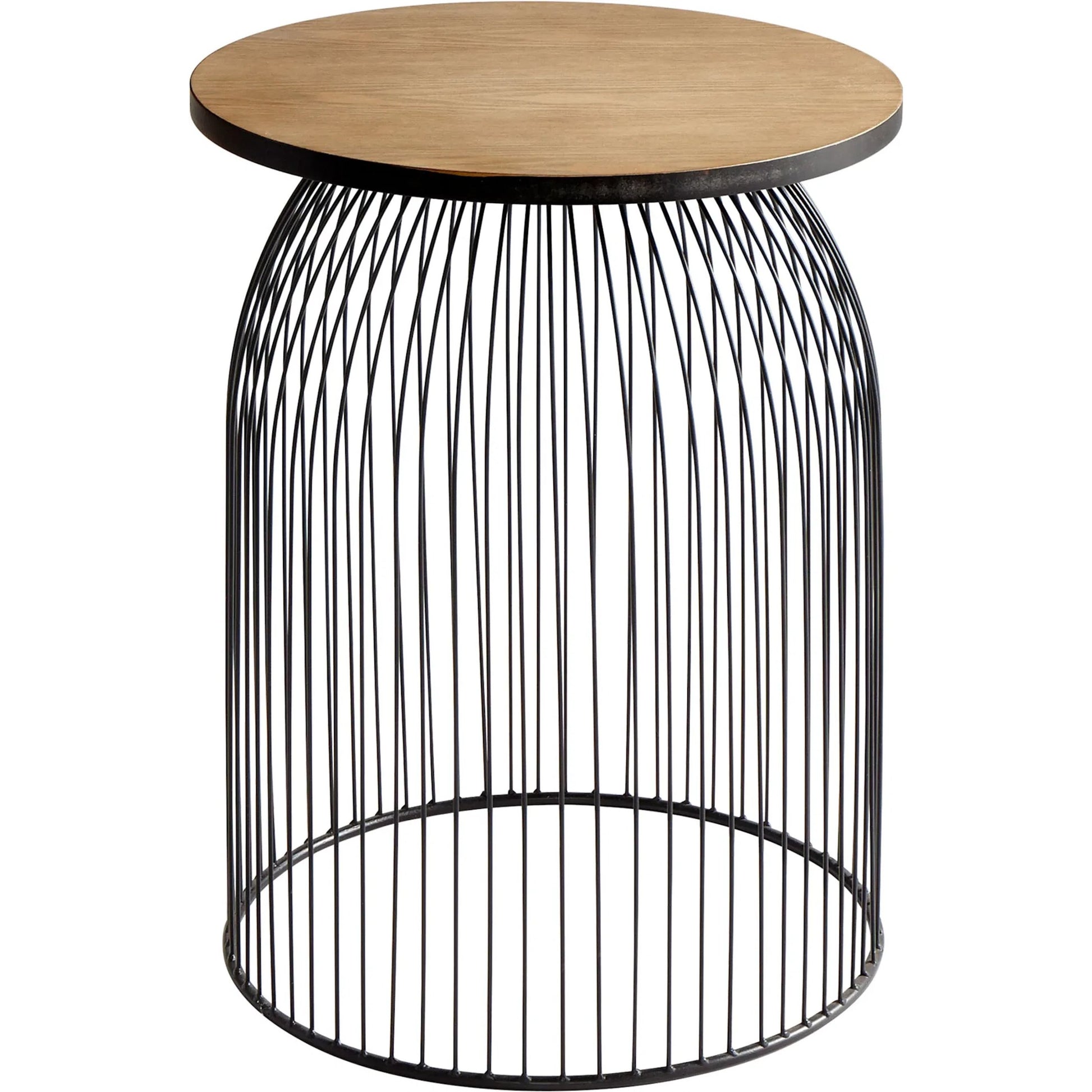 Bird Cage Stool by Cyan Design in graphite, natural wood. Made from iron, wood in a modern style.