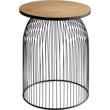 Bird Cage Stool by Cyan Design in graphite, natural wood. Made from iron, wood in a modern style.