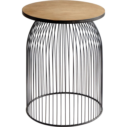 001 S-254673 | Primary Silo | Bird Cage Stool by Cyan Design in graphite, natural wood. Made from iron, wood in a modern style.