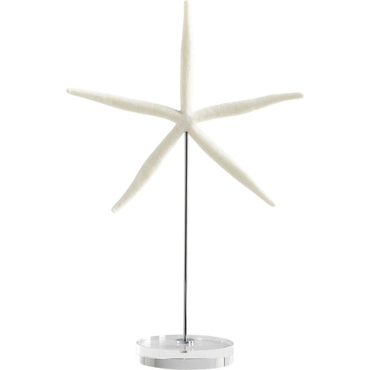 Royal Sea Star Sculpture by Cyan Design in white, polished nickel. Made from resin, iron, crystal in a coastal style.