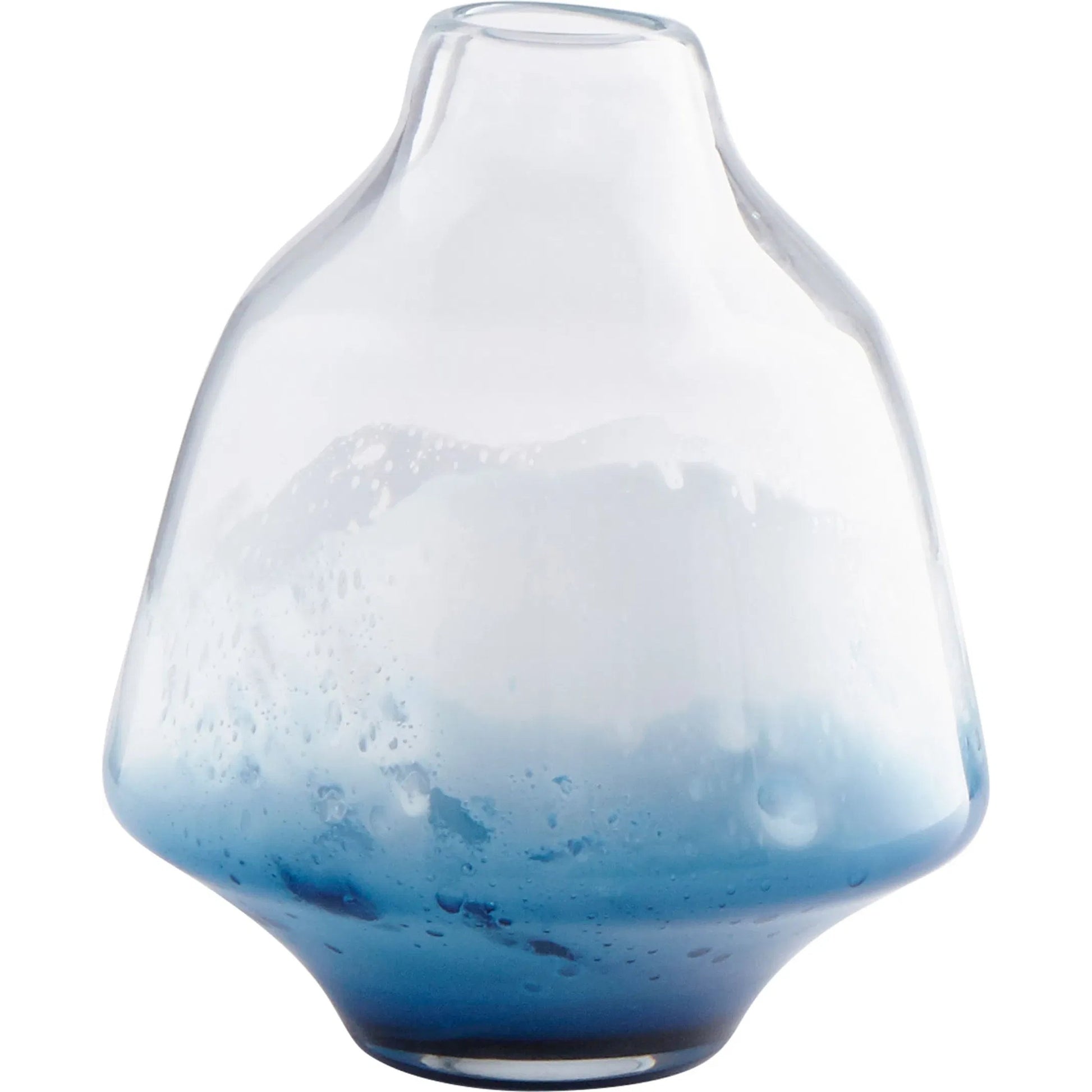 Water Dance Vase by Cyan Design in clear, cobalt. Made from glass in a modern style.