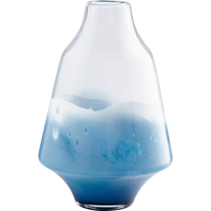 Water Dance Vase by Cyan Design in clear, cobalt. Made from glass in a modern style.