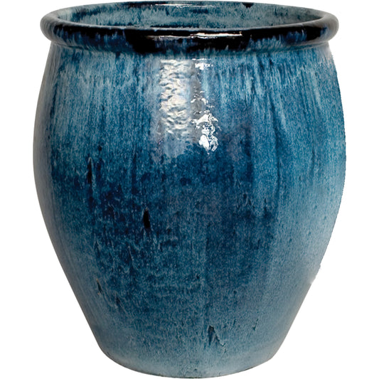Lip Planter by Emissary USA in quin blue. Made from unique in a traditional style.