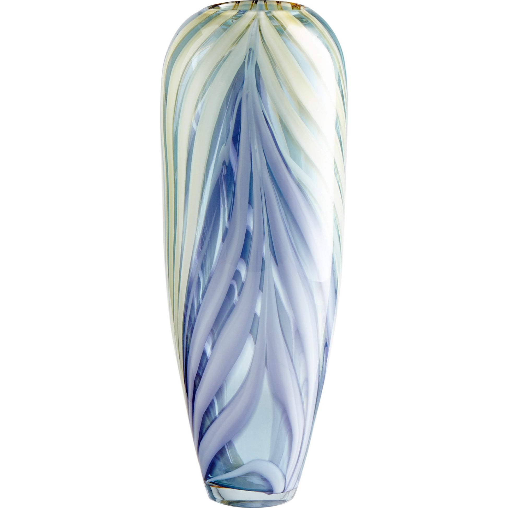 Rhythm Vase by Cyan Design in purple, yellow. Made from glass in a modern style.