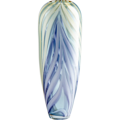 Rhythm Vase by Cyan Design in purple, yellow. Made from glass in a modern style.