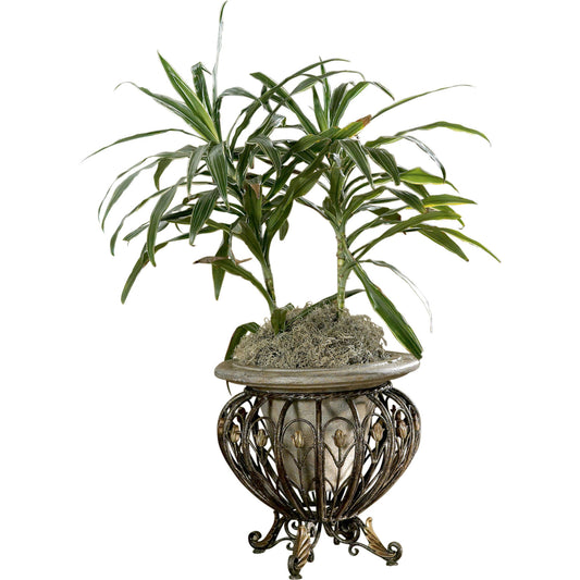 Cast Iron & Stone Planter by Butler Specialty Company in multi-color and cast iron. Made from cast stone, metal in a eclectic & global style.