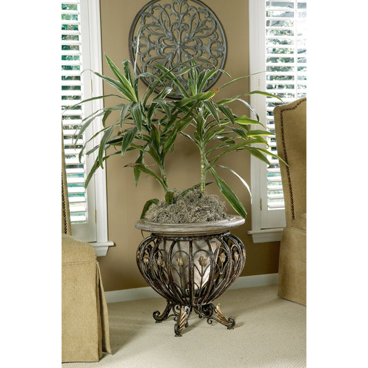 Cast Iron & Stone Planter by Butler Specialty Company in multi-color and cast iron. Made from cast stone, metal in a eclectic & global style.