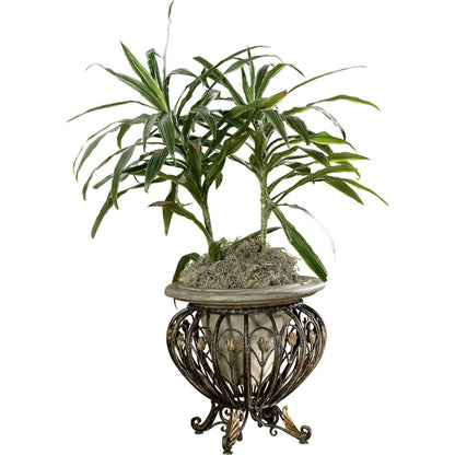 Cast Iron & Stone Planter by Butler Specialty Company in multi-color and cast iron. Made from cast stone, metal in a eclectic & global style.