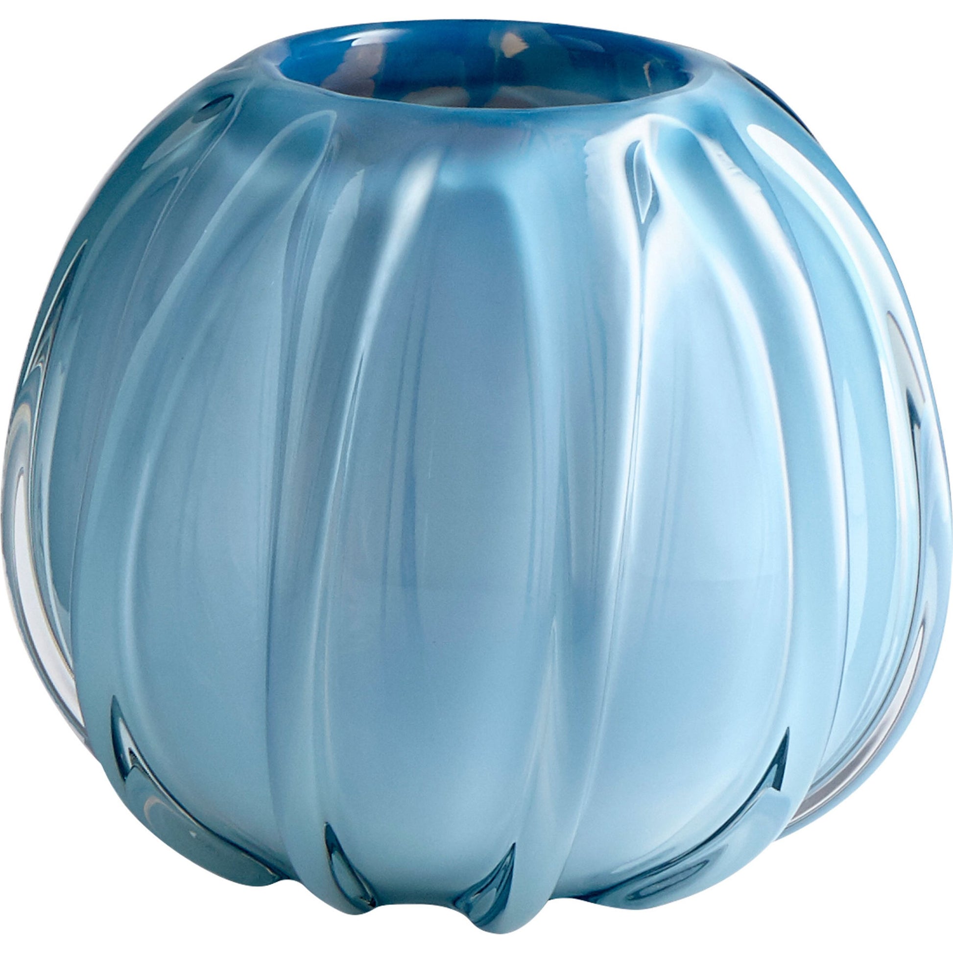 Artic Chill Vase by Cyan Design in blue. Made from glass in a modern style.