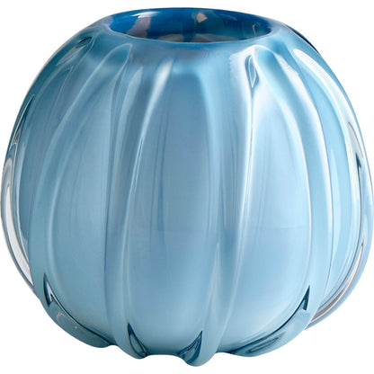 Artic Chill Vase by Cyan Design in blue. Made from glass in a modern style.