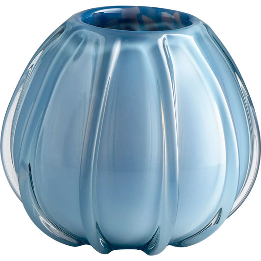 Artic Chill Vase by Cyan Design in blue. Made from glass in a modern style.