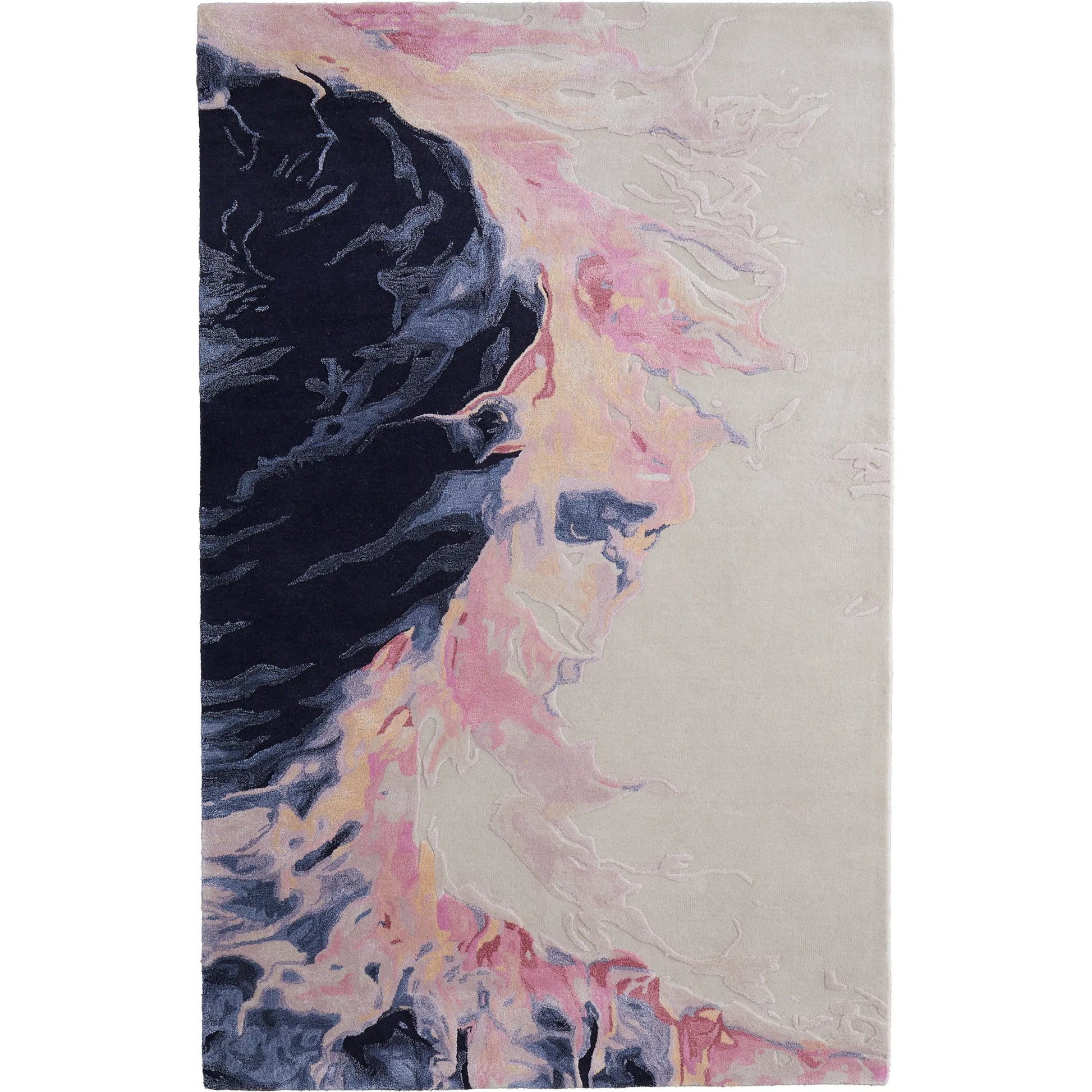 Kawai Rug - KAW8985F by Feizy in pink, blue, ivory. Made from wool, viscose in a unique style.