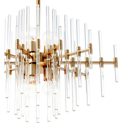 Quebec Oval Pendant by Cyan Design in aged brass. Made from iron, glass in a modern style.