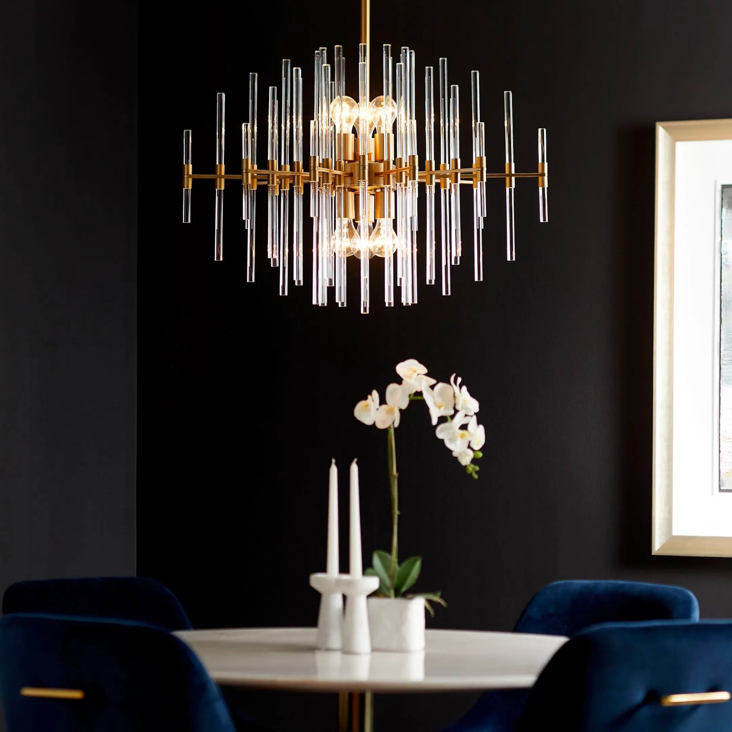 015 S-256994 | Lifestyle | Quebec Oval Pendant by Cyan Design in aged brass. Made from iron, glass in a modern style.