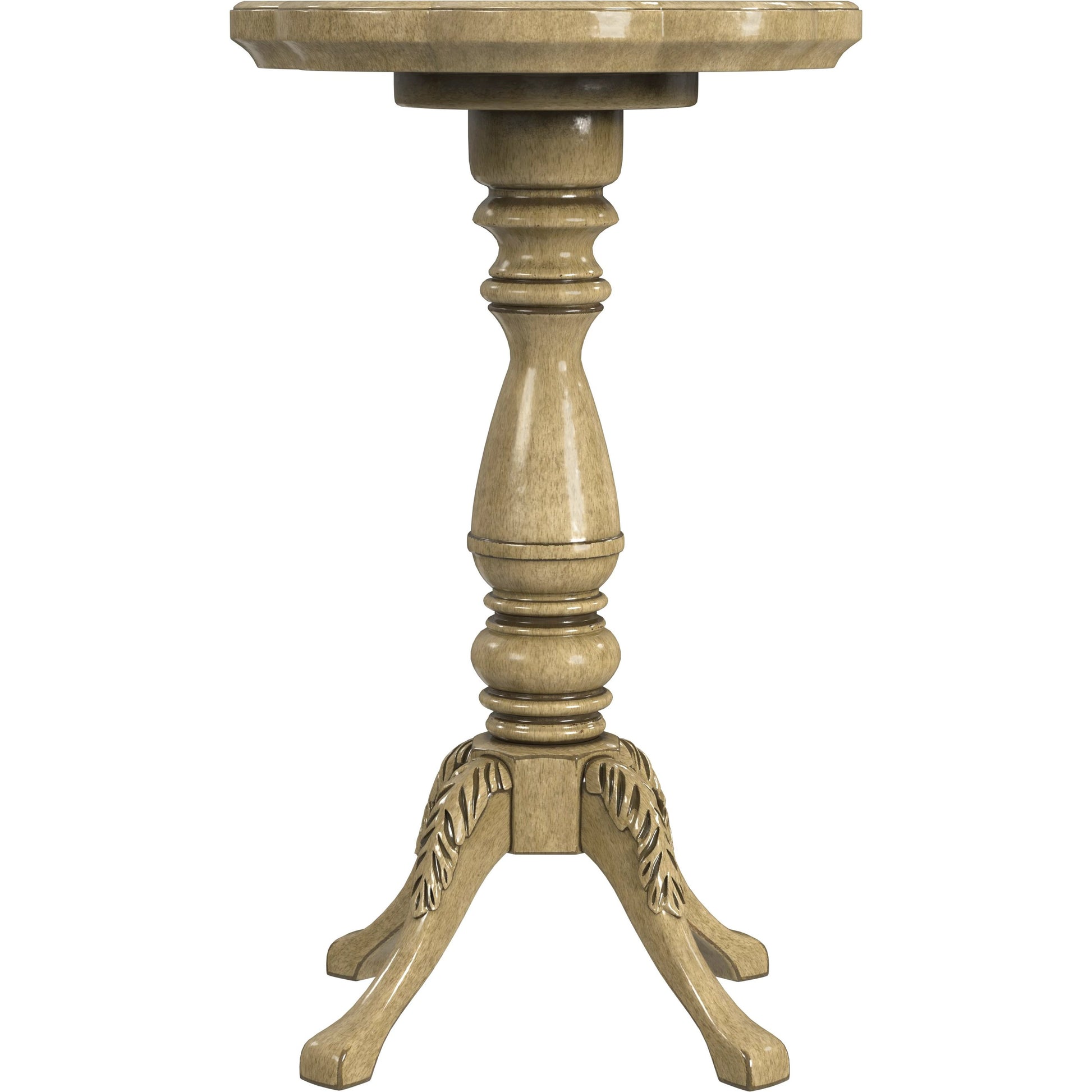 Whitman Scalloped Accent Table by Butler Specialty Company in beige and antique beige. Made from rubberwood solids, mdf, resin, cherry veneer in a traditional style.