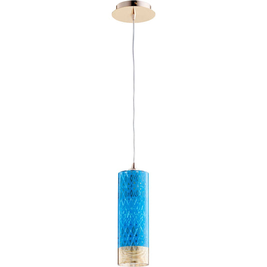 Kaska Pendant by Cyan Design in gold, blue. Made from iron, glass in a modern style.
