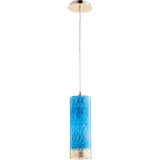 Kaska Pendant by Cyan Design in gold, blue. Made from iron, glass in a modern style.