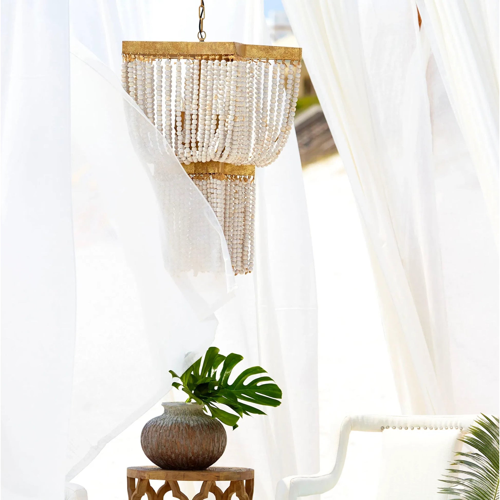 Estrella Pendant by Cyan Design in tinted gold leaf. Made from iron, wood in a cottage & farmhouse style.