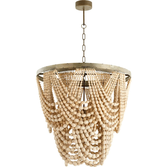 Hammock Wide Pendant by Cyan Design in cream and tinted raw iron. Made from iron, wood in a cottage & farmhouse style.