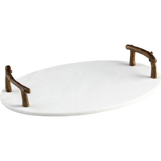 Marble Woods Tray by Cyan Design in bronze. Made from iron, marble in a modern style.