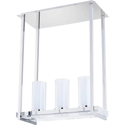 Three Light Orion Pendant by Cyan Design in polished nickel. Made from iron glass, acrylic in a modern style.