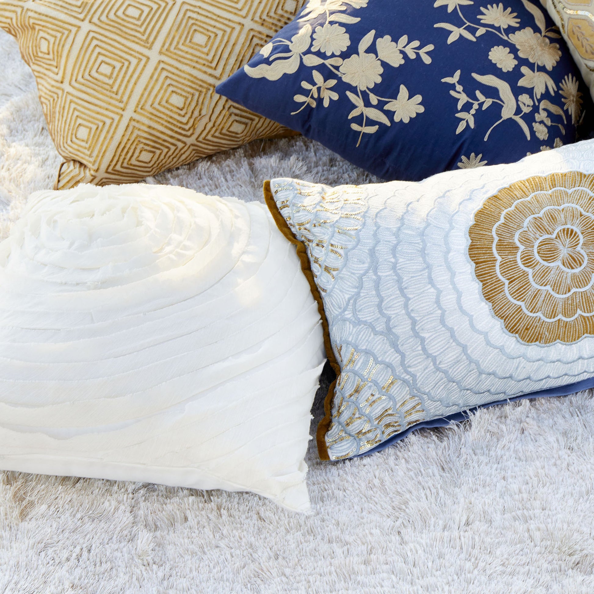 Annissa Pillow Cover by Cyan Design in blue. Made from cotton, polyester in a transitional style.