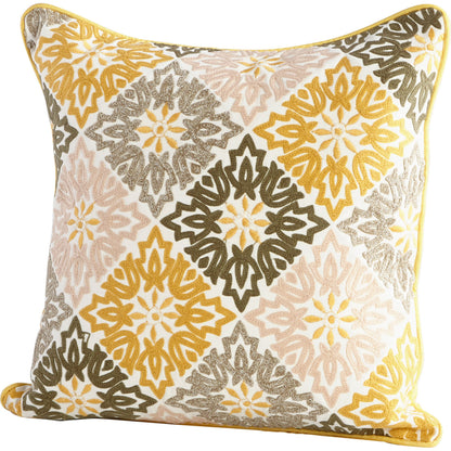Davina Pillow Cover by Cyan Design in yellow, green. Made from cotton in a transitional style.