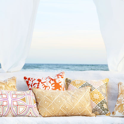 Davina Pillow Cover by Cyan Design in yellow, green. Made from cotton in a transitional style.