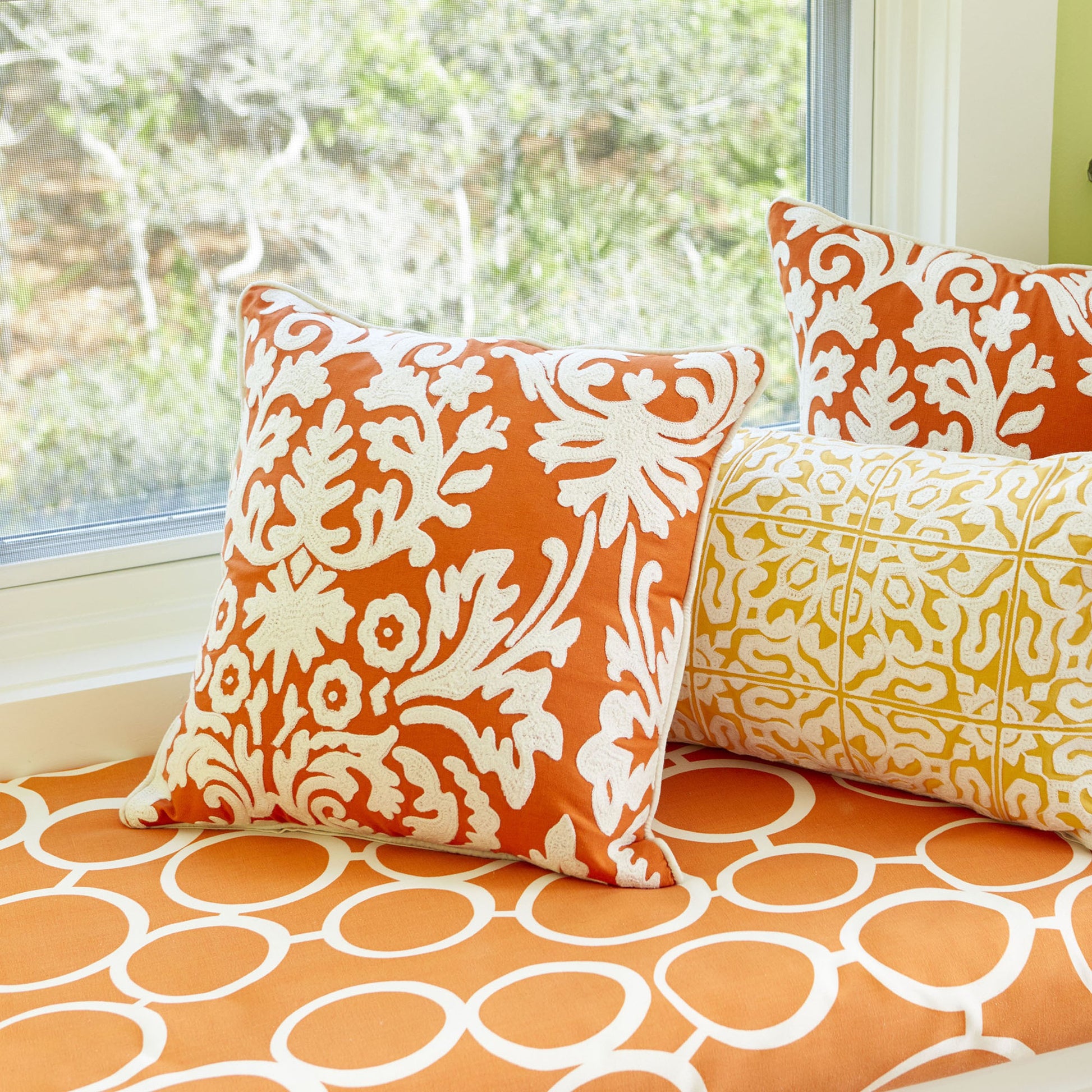 Kent Pillow Cover by Cyan Design in orange. Made from cotton in a transitional style.